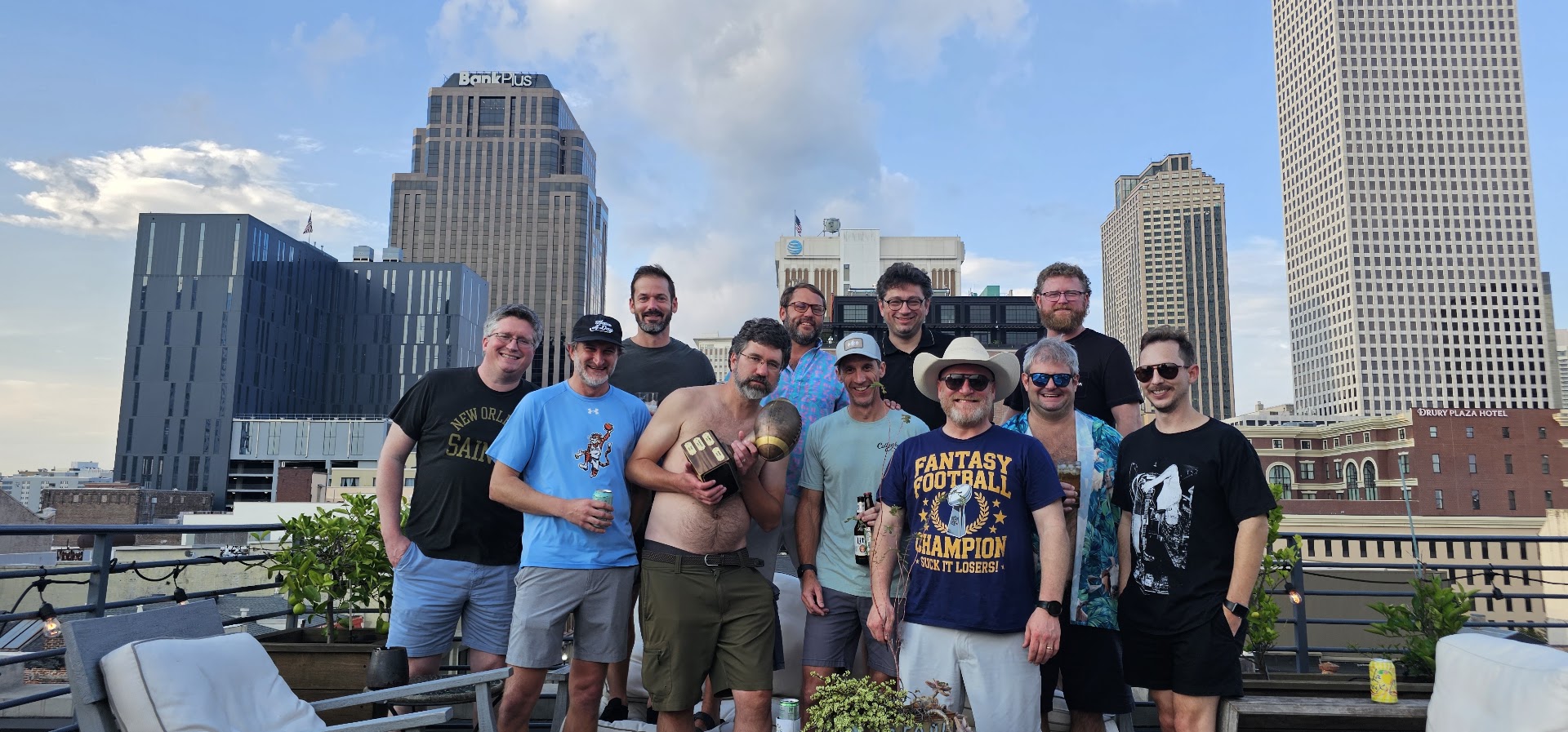 The HFFL league together during 2025 draft weekend